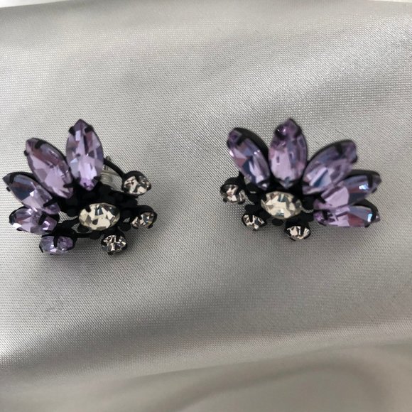 Banana Republic Amethyst colour pierced earrings - Picture 1 of 9